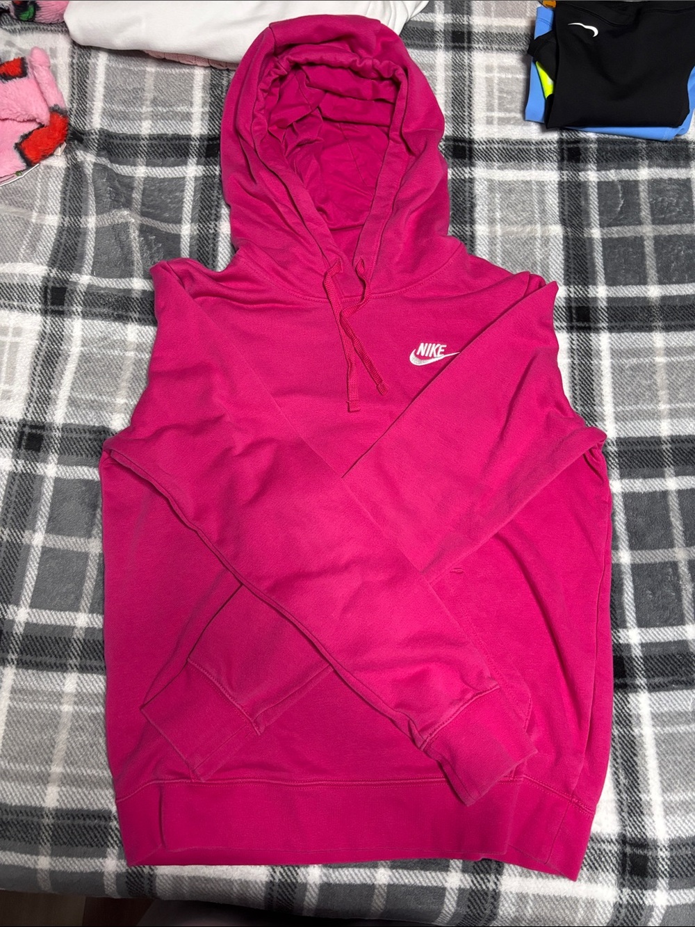 Nike Magenta Pullover Hoodie with White Logo
